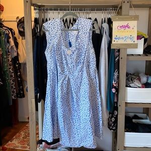 Cherry Velvet Cotton Spring Dress 2X